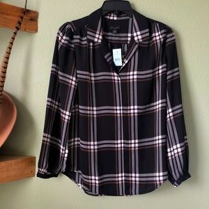 Ann Taylor Plaid Blouse (petite)